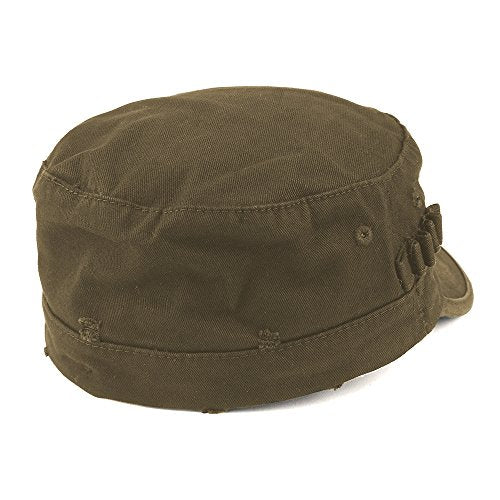 ARMYCREW Washed Cotton Army BDU Style Fitted Military Cap - color: Olive, size: Large-X-Large