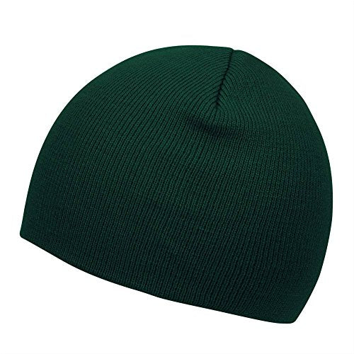 TOP HEADWEAR Cuffless Beanie for Men Women, Unisex Short Beanies Skull Cap - color: Dark Green