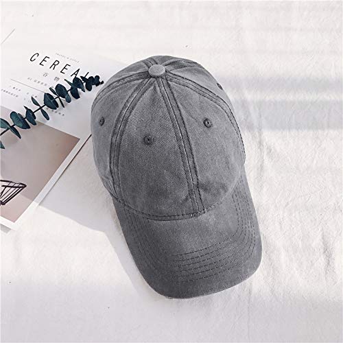 HH HOFNEN Baseball Cap Washed Cotton Unstructured Vintage Hat for Men Women - color: #1 Gray