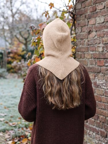 Saodimallsu Womens Balaclava Beanie 2 in 1 Soft Knit Hooded Scarf Hats Fall Winter Neck Warmer Beanies - color: Apricot