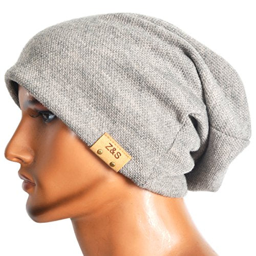 VECRY Men's Slouch Beanie Skull Cap Long Baggy Hip-Hop Winter Summer Hat - color: Khaki