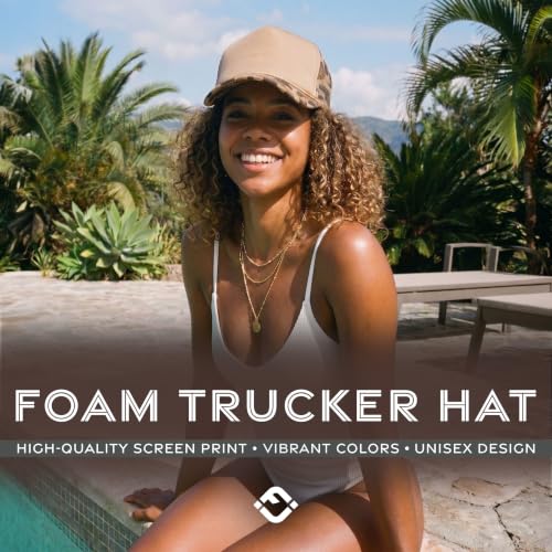 Funky Junque Blank Mesh Foam Lightweight Snapback Trucker Hat - color: Brown Camo