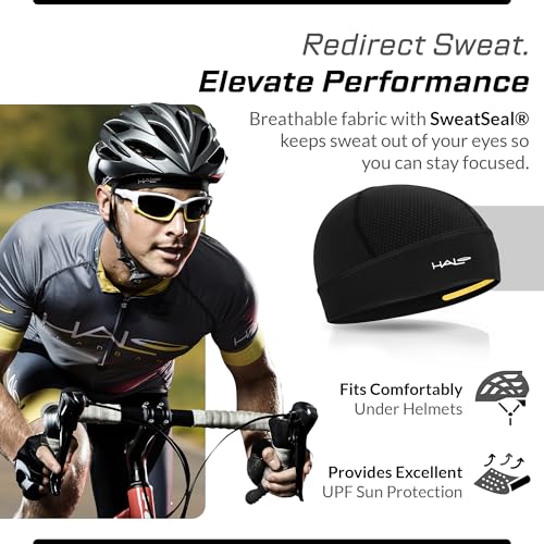 Halo Headband Skull Cap - The Ultimate Sweat Diverting, Absorbent, Lightweight, High Performance Skull Cap - color: Fire
