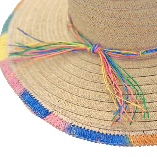Panama Jack Women's Sun Hats - Paper Braid Straw, Assorted Styles - color: Pink Multicolor Sun Hat