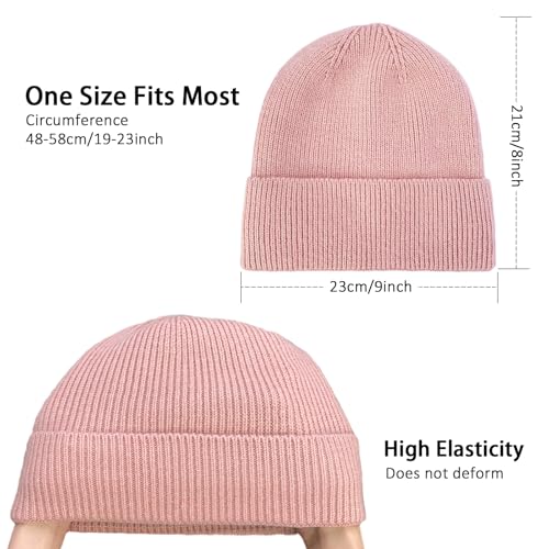 Winter Beanie Hats for Women Men Fleece Slouchy Knit Thick Beanies Warm Thermal Snow Ski Hat Gifts for Cold Weather - color: Pink