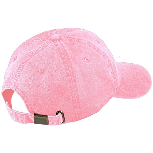 Trendy Apparel Shop Grandpa Embroidered Pigment Dyed Low Profile Cotton Cap - color: Pink
