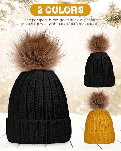 Syhood 4 Pcs Hat and Glove Set Winter Beanie and Glove Set - color: Black and Yellow