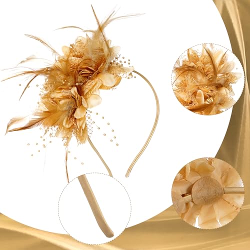 Pistha Womens Fascinators Hats Tea Party Hats Headband for Women Dresses - color: Gold