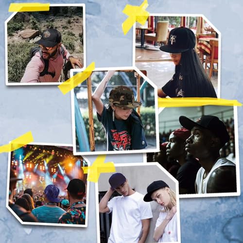 ZH Plain Flat Brim Snapback Baseball Caps Adjustable Blank Baseball Caps Wholesale 12 Pack - color: Black-red