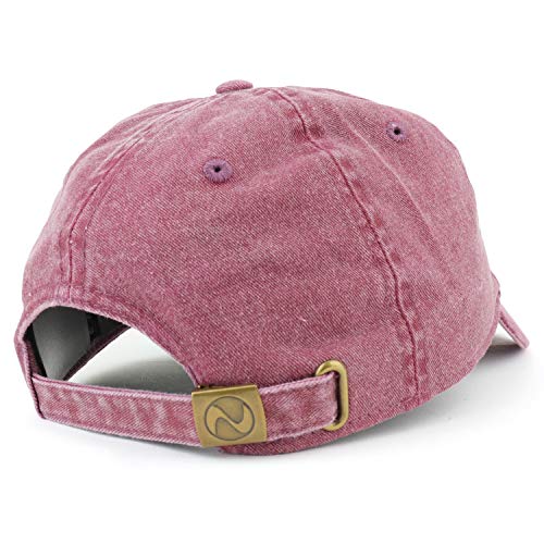 Trendy Apparel Shop Number 1 Dad Embroidered Pigment Dyed Low Profile Cotton Cap - color: Burgundy