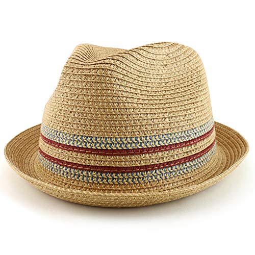 Armycrew Big Oversized Stingy Brim Pinch Front Fedora Hat - color: Tan, size: XX-Large
