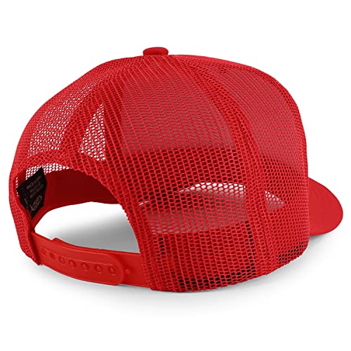 Trendy Apparel Shop KansasCity Est.1960 Embroidered 5 Panel Snapback Trucker Cap - color: Red