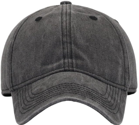 Vintage Washed Cotton Plain Baseball Caps Adjustable Unstructured Blank Casual Dad Ball Hats for Men Women, M/L/XL/XXL - color: Black, size: Medium-Large