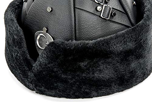 ihvan online Turkish Ottoman Bork Hat, Ertugrul Faux Leather Fur Winter Cap - color: Black / Style-4