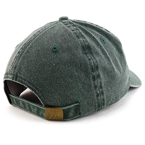Trendy Apparel Shop Dad Embroidered Pigment Dyed Low Profile Cotton Cap - color: Dark Green