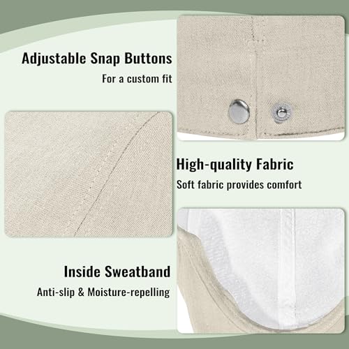 Flat Cap for Men Newsboy Caps Linen Mens Hats Golf Hat Irish Ivy Gatsby Cabbie Driving - color: Light Khaki, size: Large
