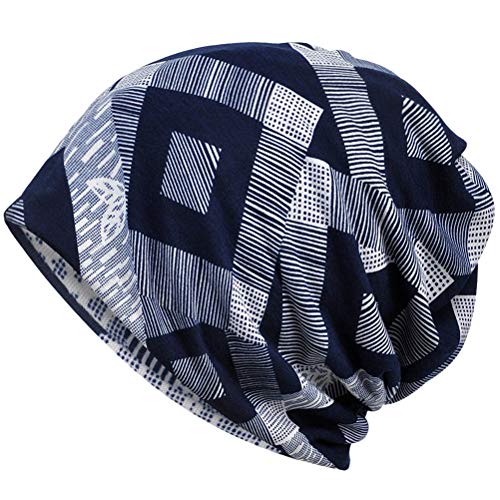 Ababalaya Womens Cotton Summer Beanie Chemo Headwear Sleep Cap - color: B-1384pack