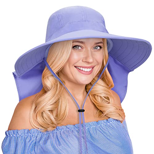 Tirrina Women's Sun Hat Wide Brim, UV Protection Sun Hats for Women - color: #Purple