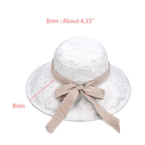 Sun Hats for Women Roll-up Wide Brim Summer Beach Hat Foldable Floppy Cotton Hat - color: Black Cotton
