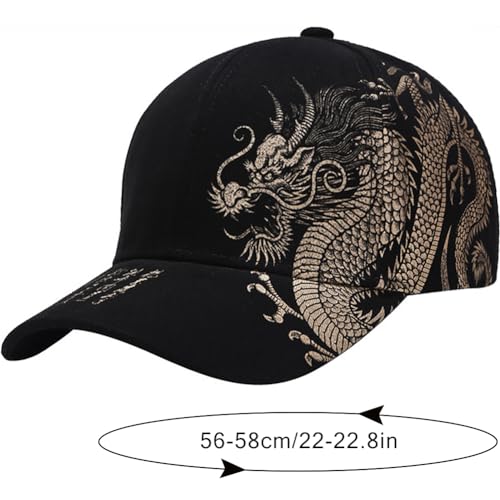 Women's Men's Fashion Baseball Cap Adjustable Strapback Hats Dad Hat Visor Sports Hat - color: Dragon