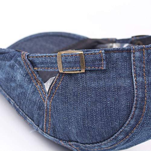 Quanhaigou Unisex Denim Newsboy Hats Flat Ivy Gatsby Cabbie Driving Berets Hat Cotton Dad Cap for Men Women - color: Hat-blue
