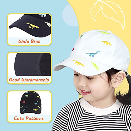 BAVST Boy Baseball Cap for Baby Toddler Girls Summer Cap Sun Protection Dinosaur Kids Trucker Hats for 1-3Years Old - color: Black