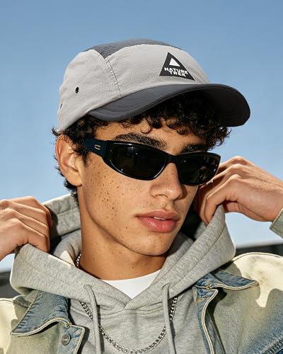 Croogo Quick-Dry 5 Panel Running Cap Lightweight Short Brim Hats for Men - color: Grey