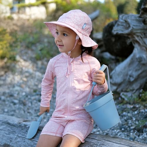 JAN & JUL 50+ UPF Cotton Sun Hat with Wide Brim for Toddler Girls - color: Pink Prairie, size: 6-24 Months