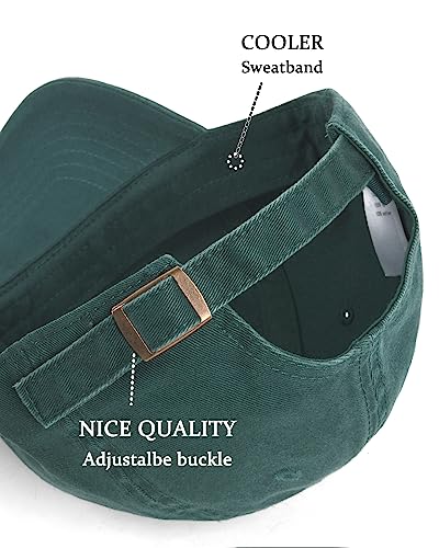 FURTALK Unisex Vintage Unstructured Baseball Cap Washed Cotton Dad Hat - color: Forest Green, size: Medium-Large