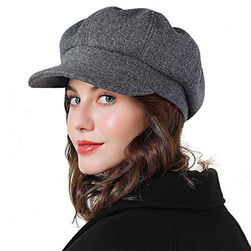 Sumolux Women Beret Newsboy Hat French Cap Classic Winter - color: Gray