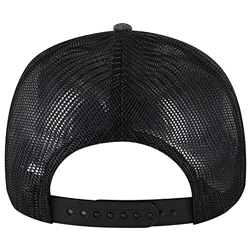 Ashen Fane Low Profile Cotton Blend Chambray Mesh Back Adjustable Snapback Baseball Hat - color: Black Ver.2