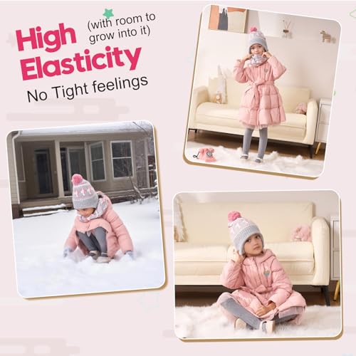 Moon Kitty Baby Girls Earflaps Knit Hats Infant Baby Beanies6-12Months - color: Gray Horse, size: 6-10 Years
