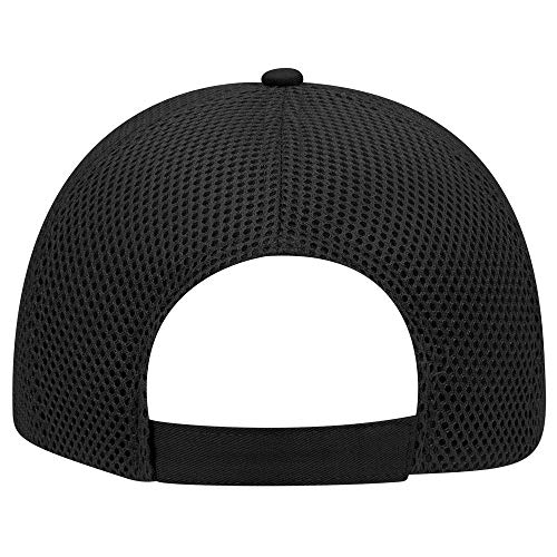 OTTO Cotton Twill w/Polyester 6 Panel Low Profile Air Mesh Baseball Cap - color: Black