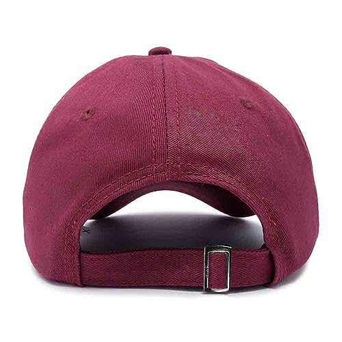 DALIX Baseball Cap Dad Hat Plain Men Women Cotton Adjustable Blank Unstructured Soft - color: Maroon