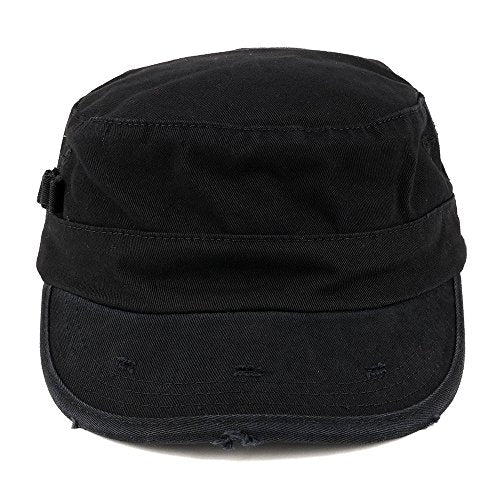 ARMYCREW Washed Cotton Army BDU Style Fitted Military Cap - color: Black, size: Small-Medium
