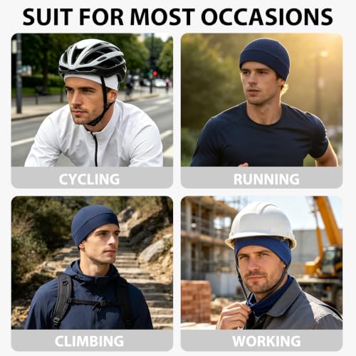 Qearl Cooling Skull Caps Helmet Liner Cycling Caps for Men Women - color: White+blue+navy Blue