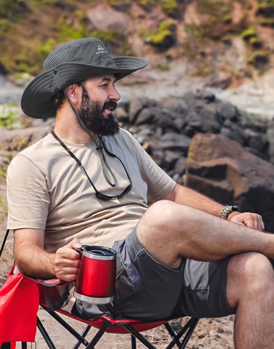 Pioneer Camp Wide Brim Sun Bucket Hat Summer Boonie Hat for Men & Women - color: Grey, size: Small