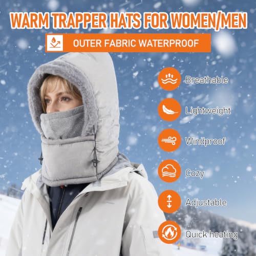 Balaclava Fleece Ski Mask, Windproof Face Cover for Men and Women - color: White