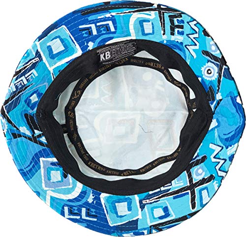 Floral Galaxy Leaf Aztec Tropical Print Bucket Hat Summer Boonie Cap - color: (1-2)aztec - Aqua