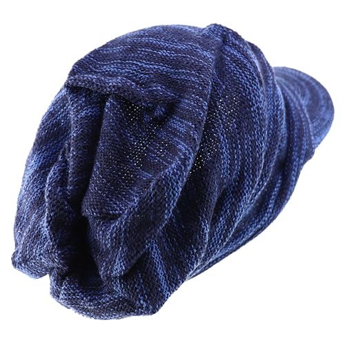 Armycrew Deep Crown Wrinkled Knit Slouch Rasta Beanie Visor - color: Navy Marled