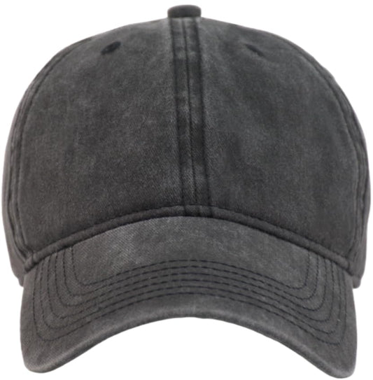 Vintage Washed Cotton Baseball Caps Men Women Adjustable Unstructured Low Profile Dad Hat - color: 1p-black