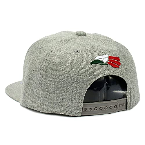 Mexican Mexico Hat Hecho En Mexico Eagle Aguila Snapback Flat Bill Baseball Cap - color: Heather Gray-flag Eagle