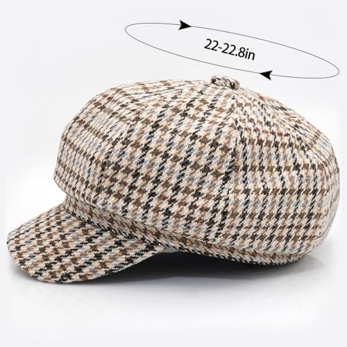 Newsboy Caps for Women Classic Beret Hats Autumn Winter Cap - color: B-beige
