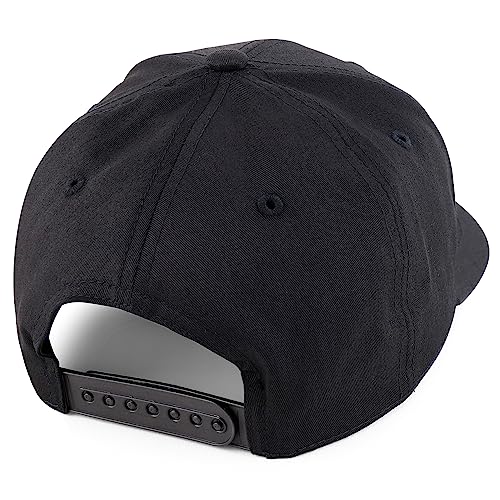 Trendy Apparel Shop Capybara Embroidered Patch Structured 6 Panel Snapback Baseball Cap - color: Black