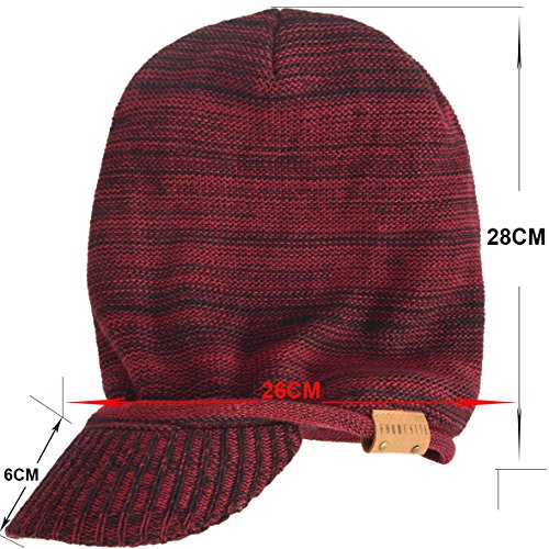 VECRY Men's Oversize Slouch Beanie Slouchy Skullcap Large Baggy Hat - color: Visor-dgrey