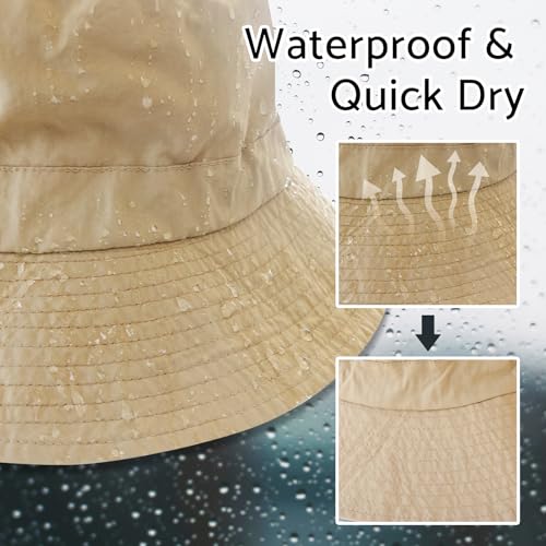 PFFY Packable Sun Bucket Hat for Men Women Outdoor UV Protection Sun Hats - color: Orange