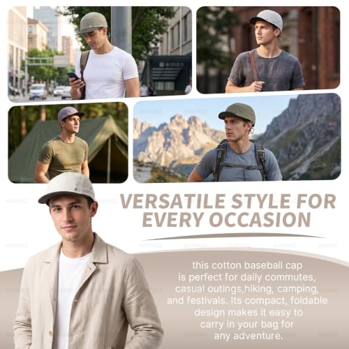 5 Panel Baseball Cap Soft Short Brim Hats for Men Low Profile Dad Hats Casual Trucker Hat Cadet Caps Snapback Hats - color: Mg-dym2633-green
