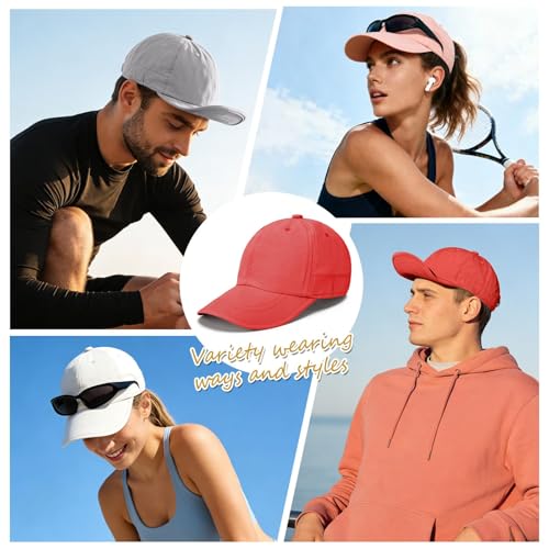ZOORON Soft Brim Baseball Cap Low Profile Unstructured Dad Hat, Adjustable Washer Friendly Sport Hats for Golf Running - color: 1pack-red