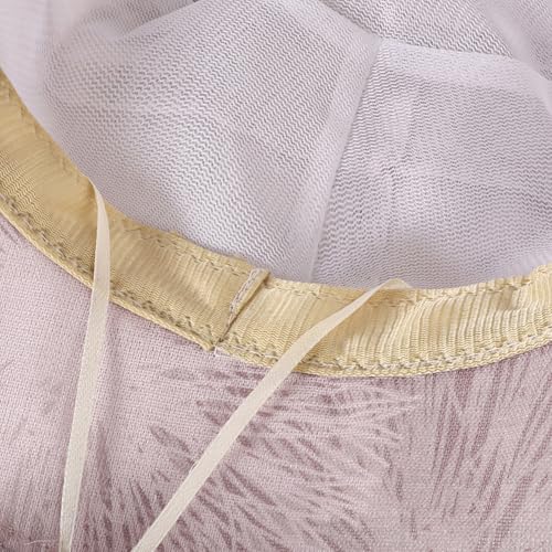 Women Flower Bowler Sun Hat Wide Brim Cloche Bucket Hat Foldable Breathable Wedding Church Tea Party Fascinator - color: Pink