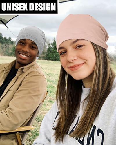 100% Cotton Summer Beanie for Men Women, Thin Soft Slouchy Beanies - color: 1pcs-pink, size: Medium